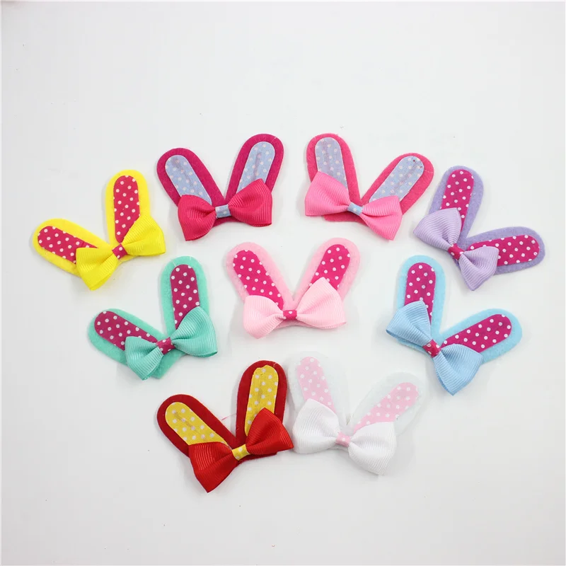 

9 pieces of beautiful rabbit ear bow accessories headdress note without clipLength and width 4.5cm