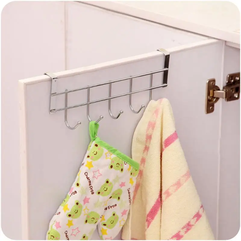

1 Pc Door Back Hook Stainless Steel Towel Rack Coat Hook Clothes Hanger for Bathroom Kitchen Wardrobe