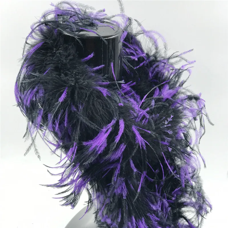 2018HotSellFashionFeatherScarfMixedOstrichFeatherBoaForCloth