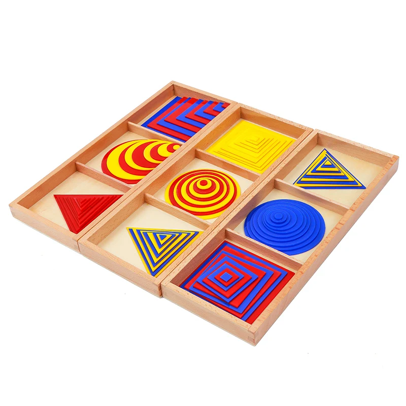  Baby Toy Montessori Circles Squares Triangles Sensory Early Childhood Education Preschool Training 