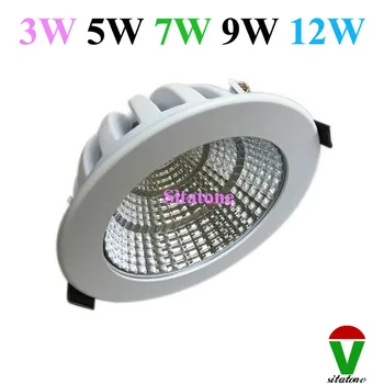 

10PCS/ lot 55mm 65mm 70mm 95mm 105mm outcut white cob 3w 5w 7w 10w 12w led down light ac85-265v free shipping