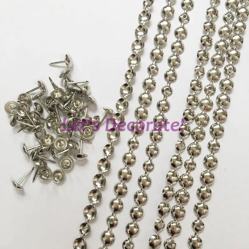 

Free shipping 500meters/lot 9.5mm Nickel Plated Nail Strips / Sofa and Bedboard Decorative Tacks, Hobnail, Upholstery Nail