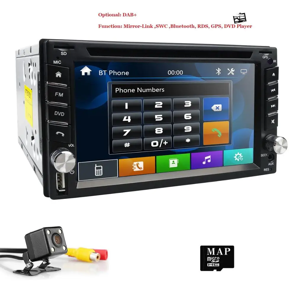 

2 Din Car DVD player 6.2" Universal Radio GPS Bluetooth for X-TRAIL Qashqai x trail juke Nissan SD USB DVR Steel wheel control