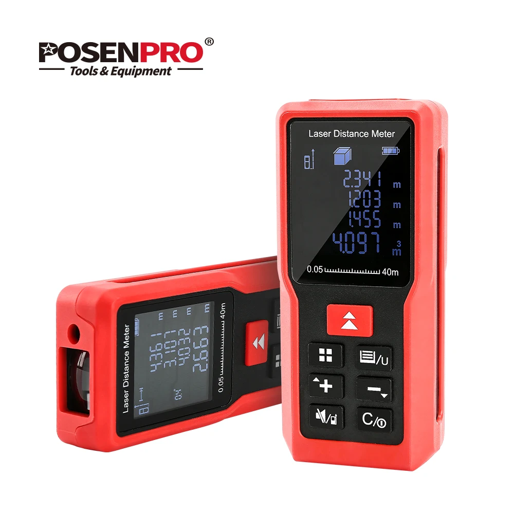 

POSENPRO Laser Distance Meter Handheld 40m 60m 100m Larger Lianr Laser Rangefinder Diastimeter Measure Laser Meter