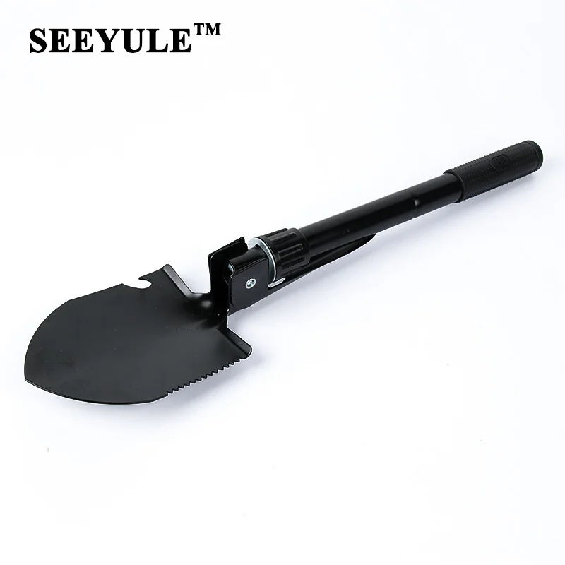 1pc SEEYULE Foldable Multifunctional Snow Shovel Ice Scoop Crowbar Hoe Car Window Breaker Emergency Hammer Car Maintenance Tool