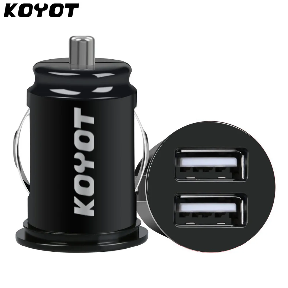Koyot البسيطة مزدوجة 2 ميناء usb شاحن محول ل فون الأسود 12 فولت محول الطاقة 2.1a سيارة شاحنة usb سيارة شاحن الهاتف المحمول