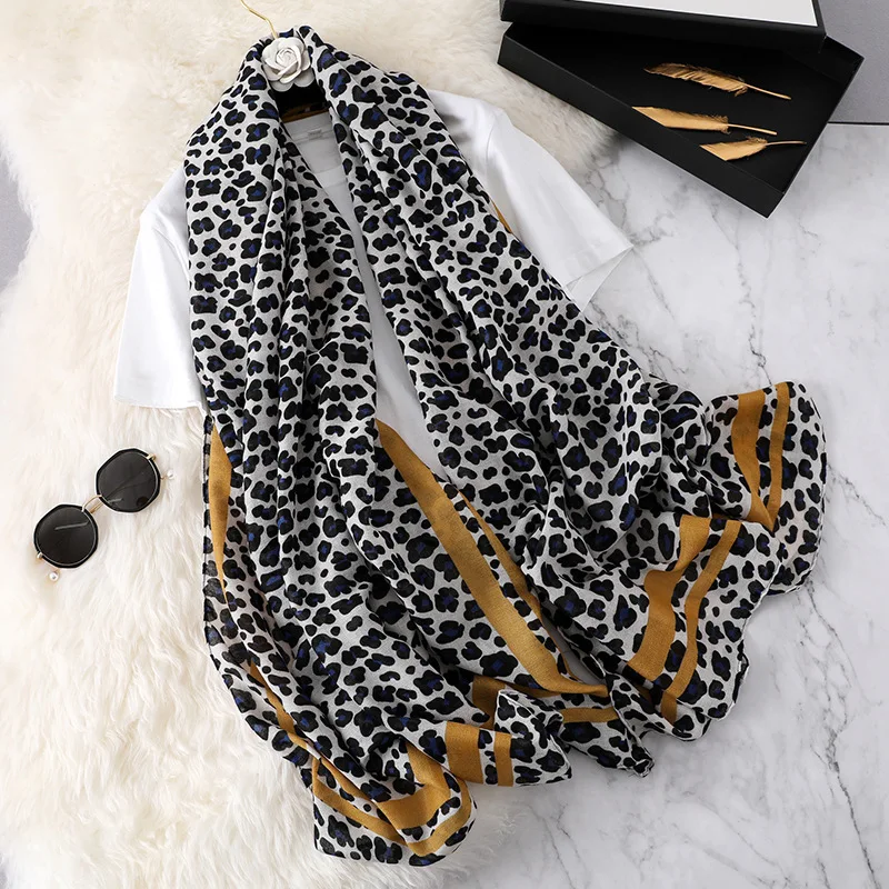 Женские леопардовые шарфы, шали, зимние теплые женские шали и палантины, мягкая пашимина женская дизайнерская Пашмина бандана