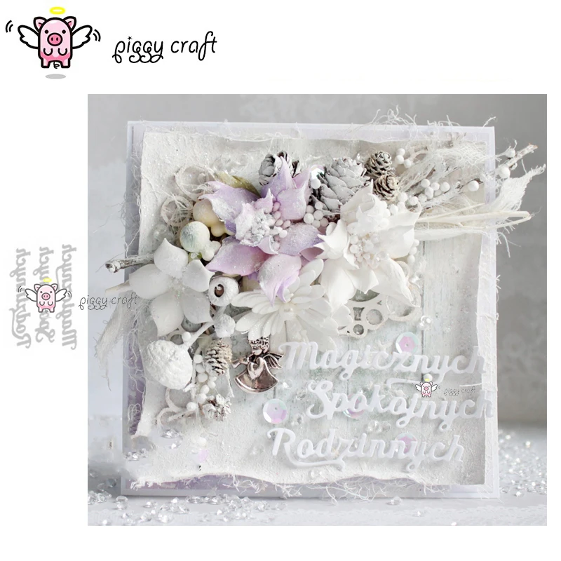 

Piggy Craft metal cutting dies cut die mold New 3Pcs Polish letter Scrapbook paper craft knife mould blade punch stencils dies