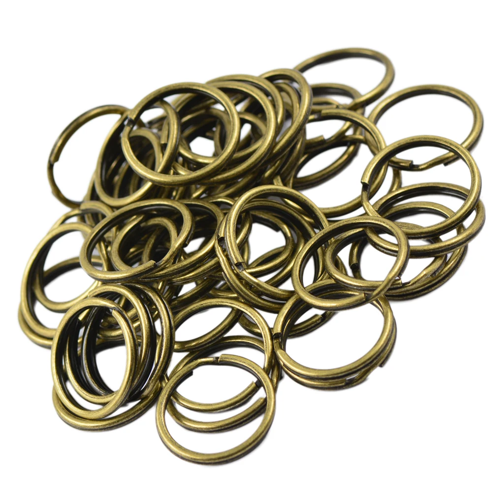 150pcs Split Key Rings 18mm White K & Bronze Plated Steel Split Ring for Car Home Keys Organization Arts & Crafts DIY Jewelry