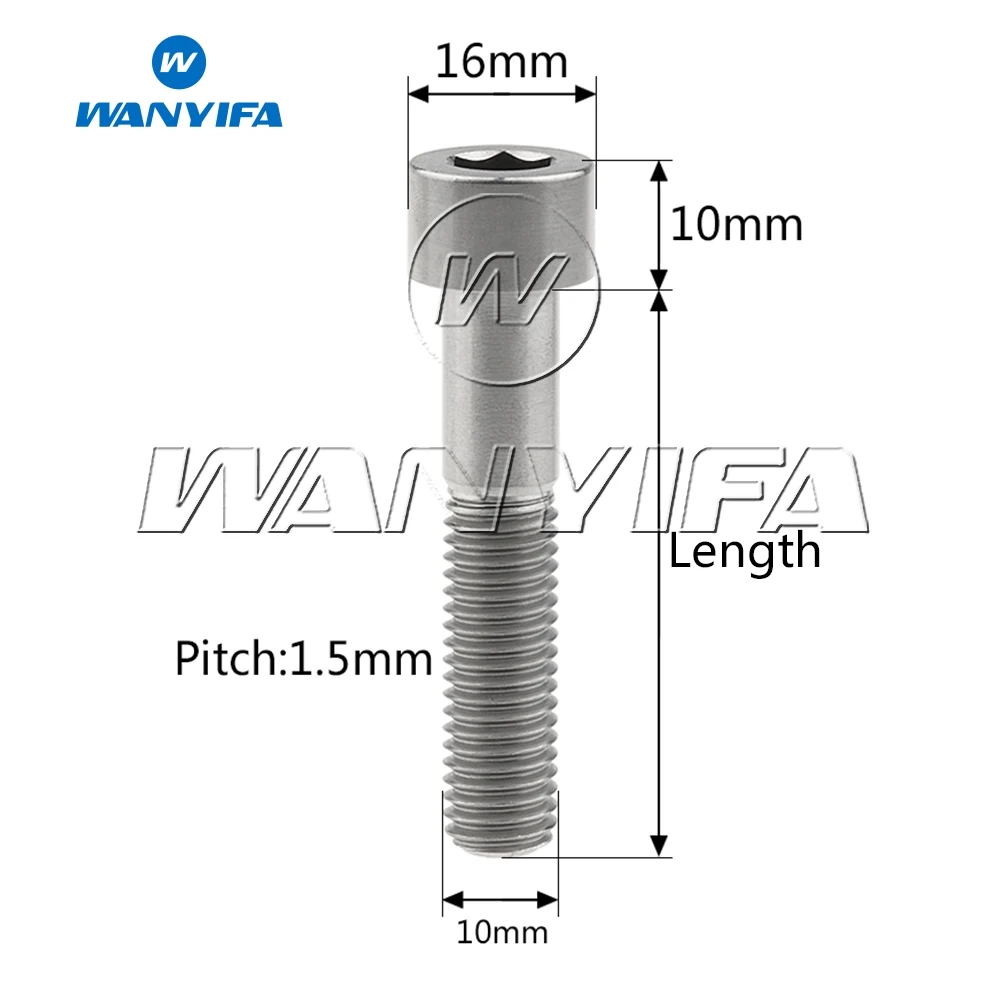 Титановый &quotWanyifa&quot Болт DIN912 M10x20 25 30 35 40 45 50 55 60 мм 1 5 шаг разъем Кепки головкой винт
