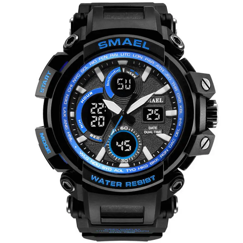 Часы мужские SMAEL Брендовые мужские спортивные часы на открытом воздухе повседневные светодиодный цифровой резиновый ремешок электронные наручные часы Изысканные Подарки 661S10 - Цвет: C