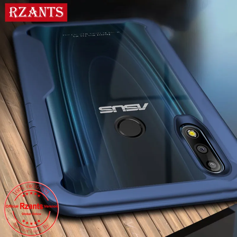 Чехол для телефона Rzants для Asus ZenFone Max Pro M2/M1, прозрачный Жесткий ПК+ мягкий чехол с четырьмя углами для Max Pro M2/M1 - Цвет: Blue