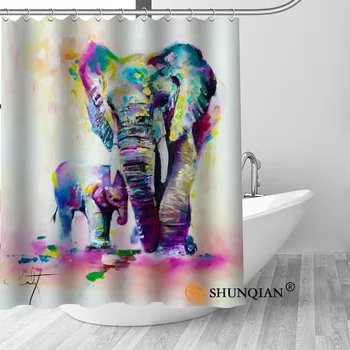 

New Electric Elephant Shower Curtain Bathroom Decorations For Home Waterproof Fabric Curtain Shower Bath Curtain A18.1.3