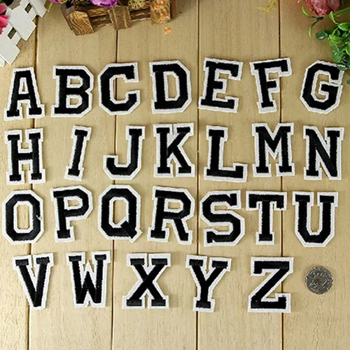 

Cloth Letter A-Z Embroidered Motif Applique Iron On Patch Sew Clothing DIY Sticker