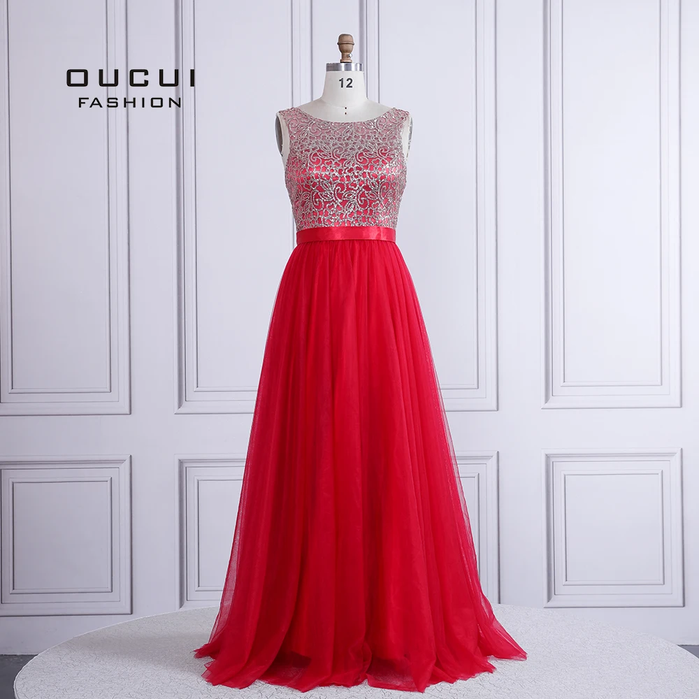 

Real Photo Sliver Sleeveless Sequins Burgundy Evening Dresses 2019 Guest for Party A Line Gown Plus Size OL103204
