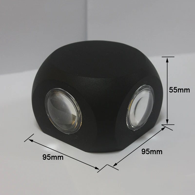 Современный водонепроницаемый 4 Вт 12 Вт Светодиодный настенный бра IP65 уличные фонари садовый свет домашняя прикроватная лампа освещение - Цвет абажура: Black Shell