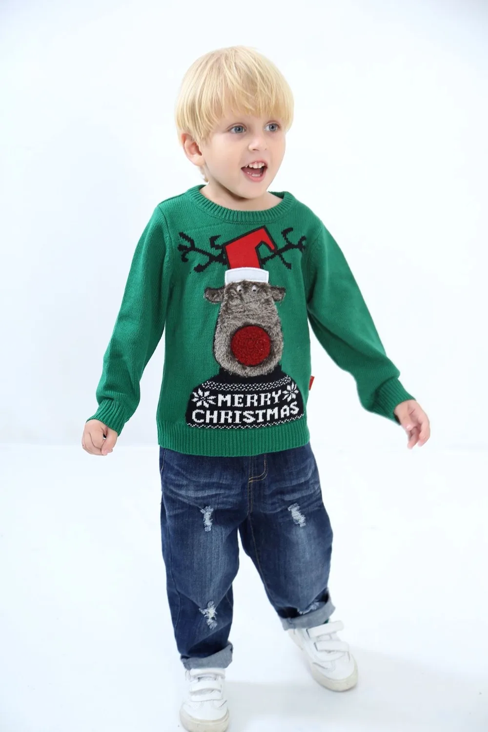 Модные хлопковые свитера для мальчиков и девочек, детская зимняя одежда с длинными рукавами и круглым вырезом, детская повседневная