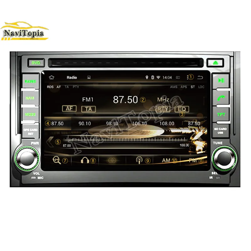 Excellent NAVITOPIA 4G RAM 32G ROM Octa Core Android 9.0 Car DVD GPS Navigation for Dodge H100 Van/ for Wagon 2007- for Hyundai iLOAD 2007 3