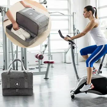 

39*30*18 cm Travel Shoes Bags Unisex Waterproof Wet / Dry Separation Gym Swimming Sport Beach Storage Hand Bag