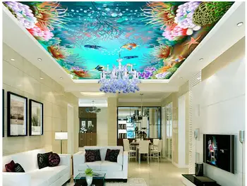 

3d wallpaper custom photo non-woven home decoration sea world aquarium Ceiling mural painting 3d wall room murals wallpaper