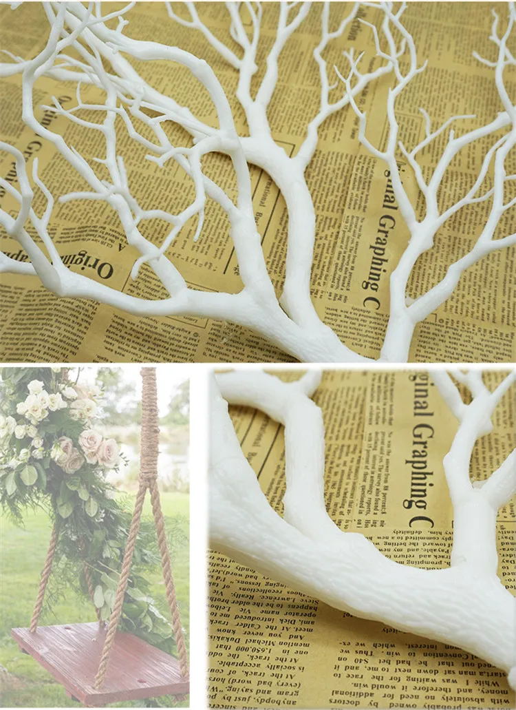 Flone Artificial Flowers Coral Branch Fake Flower Simulation Bouquet Plant Big Tree Branch Wedding Home Party Decoration Plant (3)