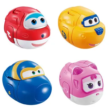 

4pcs/lot Super wings Transformation Catapult Eggs Toys Mini Super Wing Planes Deformation Airplane Robot Action Figures kids Toy