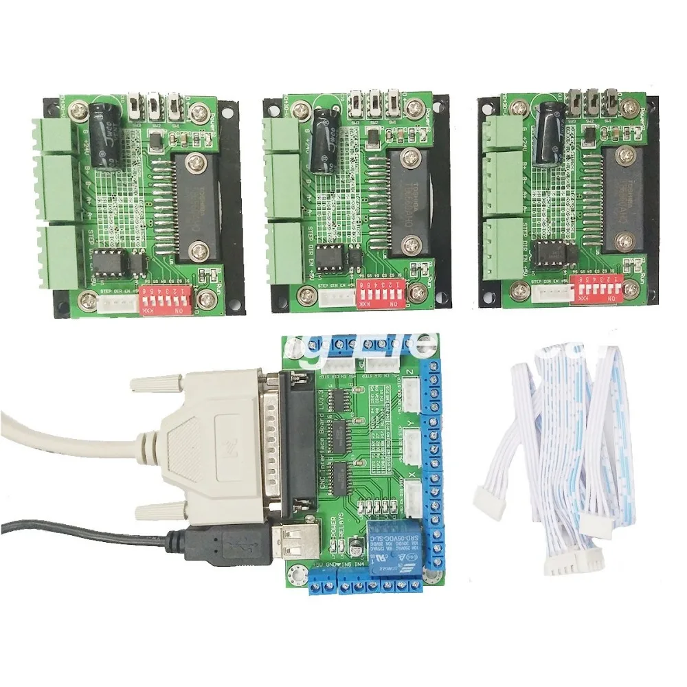 

CNC Router Kit 3 Axis,3pcs 1 Axis TB6560 Stepper Motor Driver+One Interface Board
