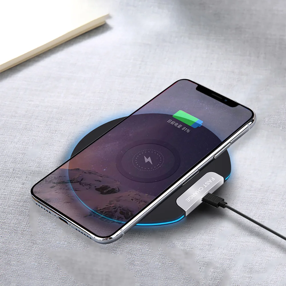 

FDGAO QI Wireless Charger Quick Charging pad For Samsung S10 S9 S8 Universal Wireless Fast Charger For iPhone XS Max XR X 8