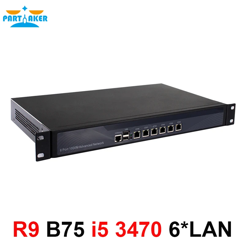 1U Firewall Appliance with 6 intel PCI-E 1000M 82583V Gigabit LAN Intel Quad Core i5 3470 3.2Ghz CPU Mikrotik ROS