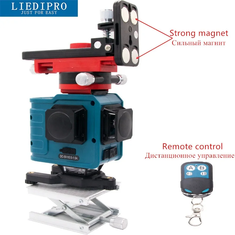 

3D Professional Laser Level 360 Level Laser 12 Green Line Self Leveling Line Laser Horizontal Vertical Cross line Tools Battery