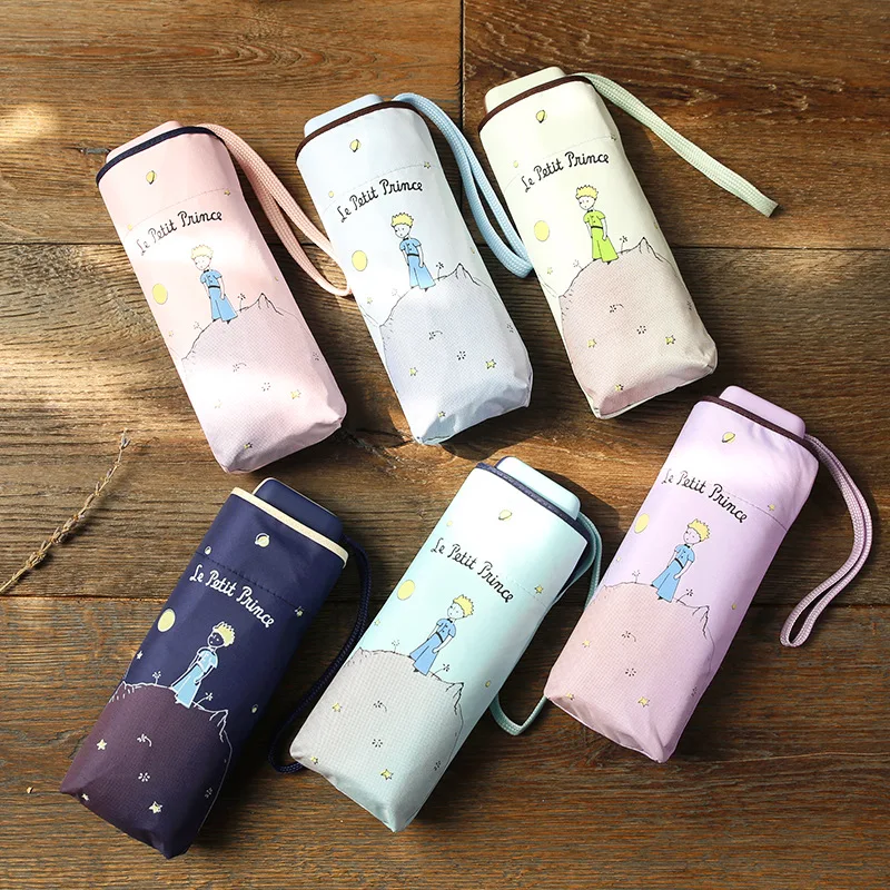  Quality Mini Pocket Umbrella Women Sunny and Rainy Mini Fashion Folding Umbrellas The Little Prince