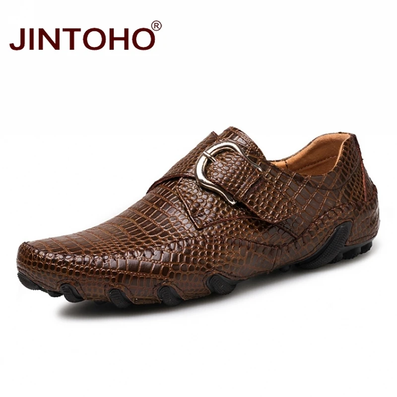

JINTOHO Big Size New Men Genuine Leather Shoes Fashion Men Casual Shoes Brand Male Leather Shoes Luxury Men Flats Designer Shose