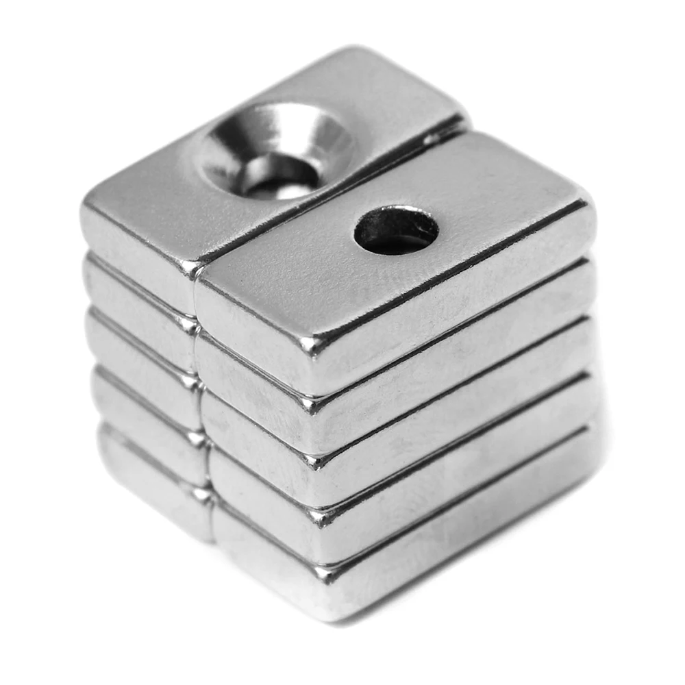 

10pcs magnet 20x10x4mm sigle hole N52 Strong Square Magnet 20*10*4mm with hole Neodymium Magnets