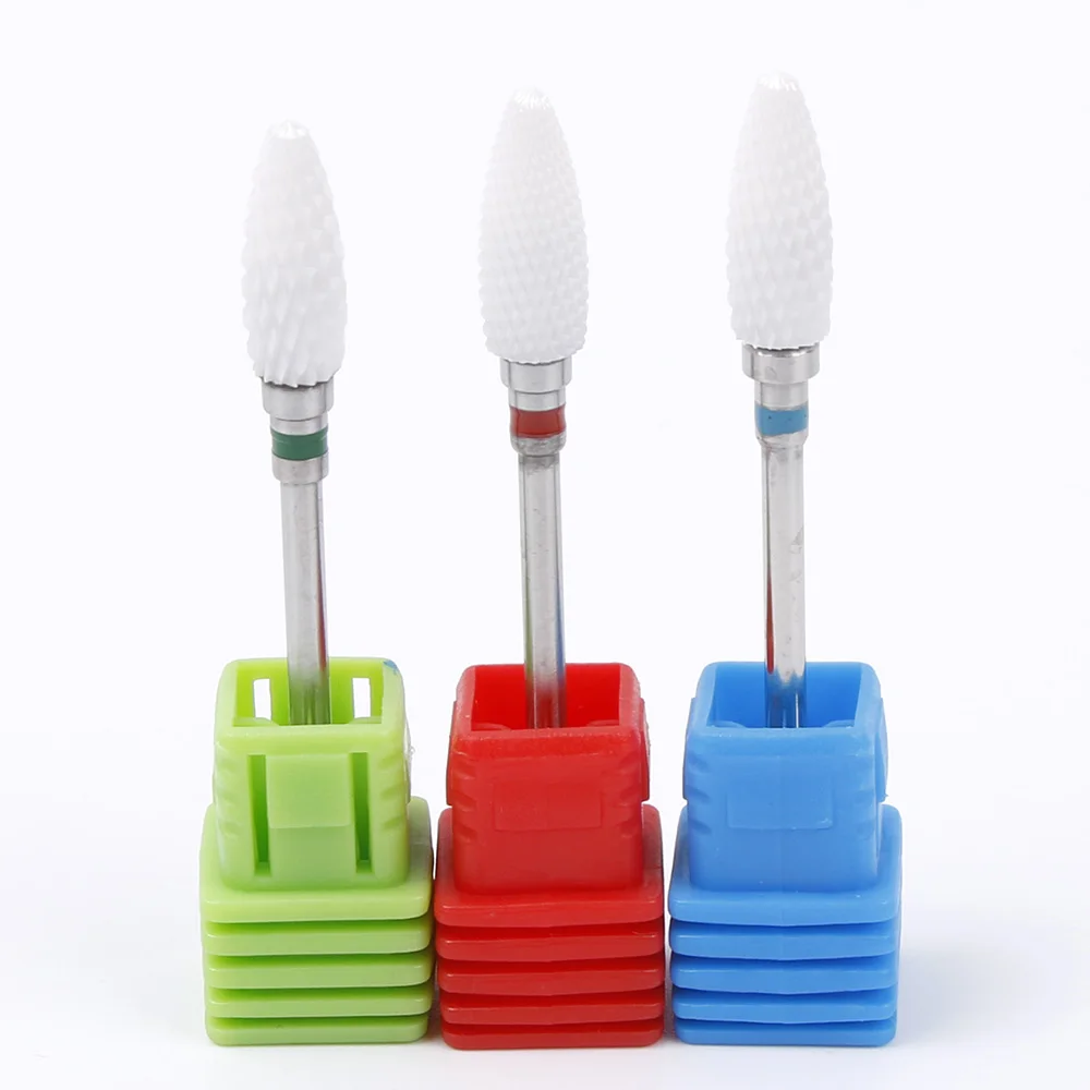 

3 Color Nail File Burr Stone Ceramic Spherical Nail Drill Bit Milling Cutter For Manicure Electric Machine Drill Nail Art Tools