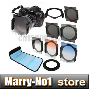 

Photograhy ND2/ND4/ND8+ Graduated Orange Blue grey square Filter +58mm ring Adapter