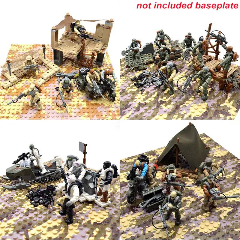 

Game Special Forces Soldiers Duty Military Series with Motorcycles Weapons Call Building Blocks Bricks Toys for Children