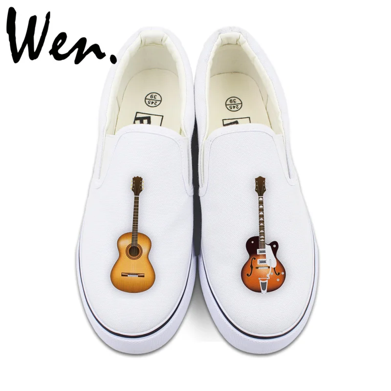 Wen Guitar Musical Instrument Custom Design Flat Shoes Women Canvas