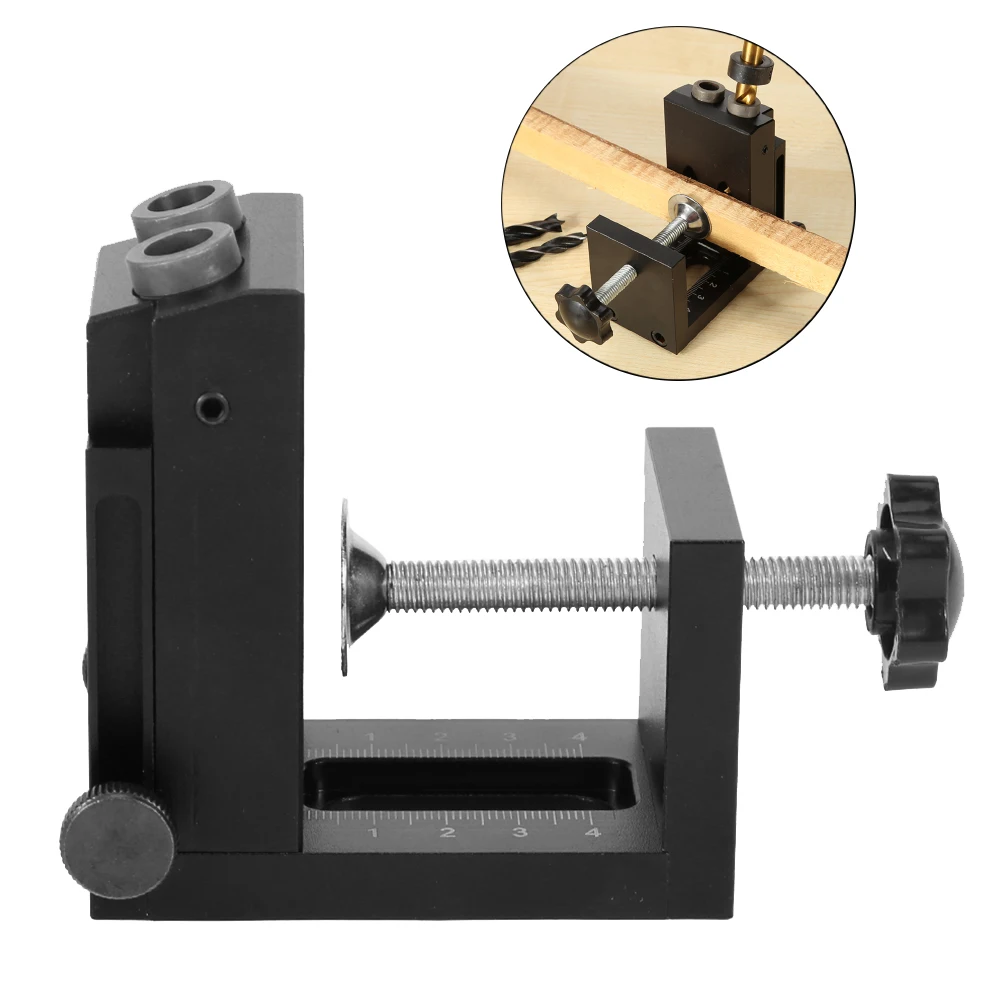 

Woodworking Practical Professional Positioning Hex Wrench Clear Scale Multifunctional Drill Bit Pocket Hole Puncher Set Accurate