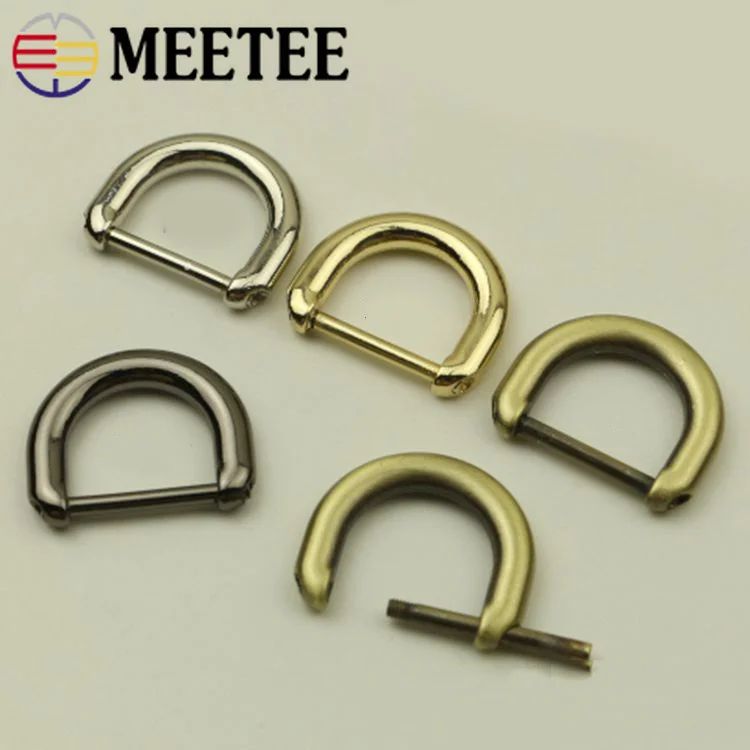 

10Pcs D Ring Belt Hook Buckles Screw 20mm Metal Bags Dee Clasp Handbag Strap Clips Handle Connector Hanger DIY Craft accessories
