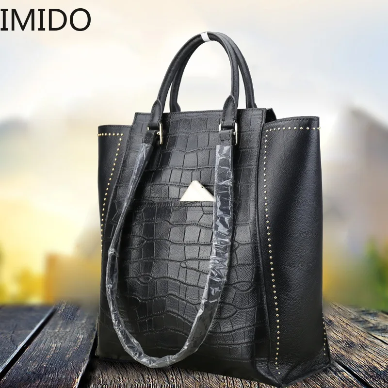 

IMIDO Leather 2019 New Fashion Single Shoulder Handbag Fish Pattern Luxury Handbags Women Bags Designer Famous Handbags Genuine