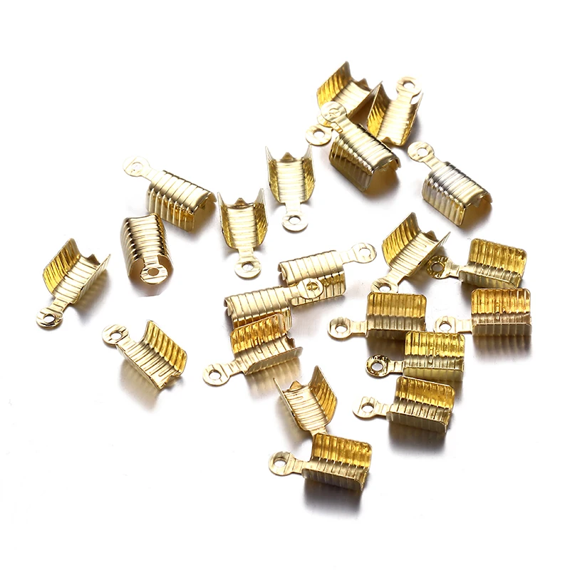 100 PCS/lot 4*13MM Crimp Beads End Caps End Clasps For Leather Cord