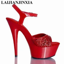 LAIJIANJINXIA/Для женщин пикантные 15 см тонкие высокие каблуки обувь на платформе для ночного клуба вечерние полюс Танцы обувь Босоножки с открытым носком Обувь для танцев