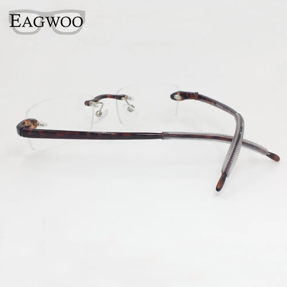EAGWOO пластиковые очки TR без оправы оптические для мужчин и женщин простые чтения