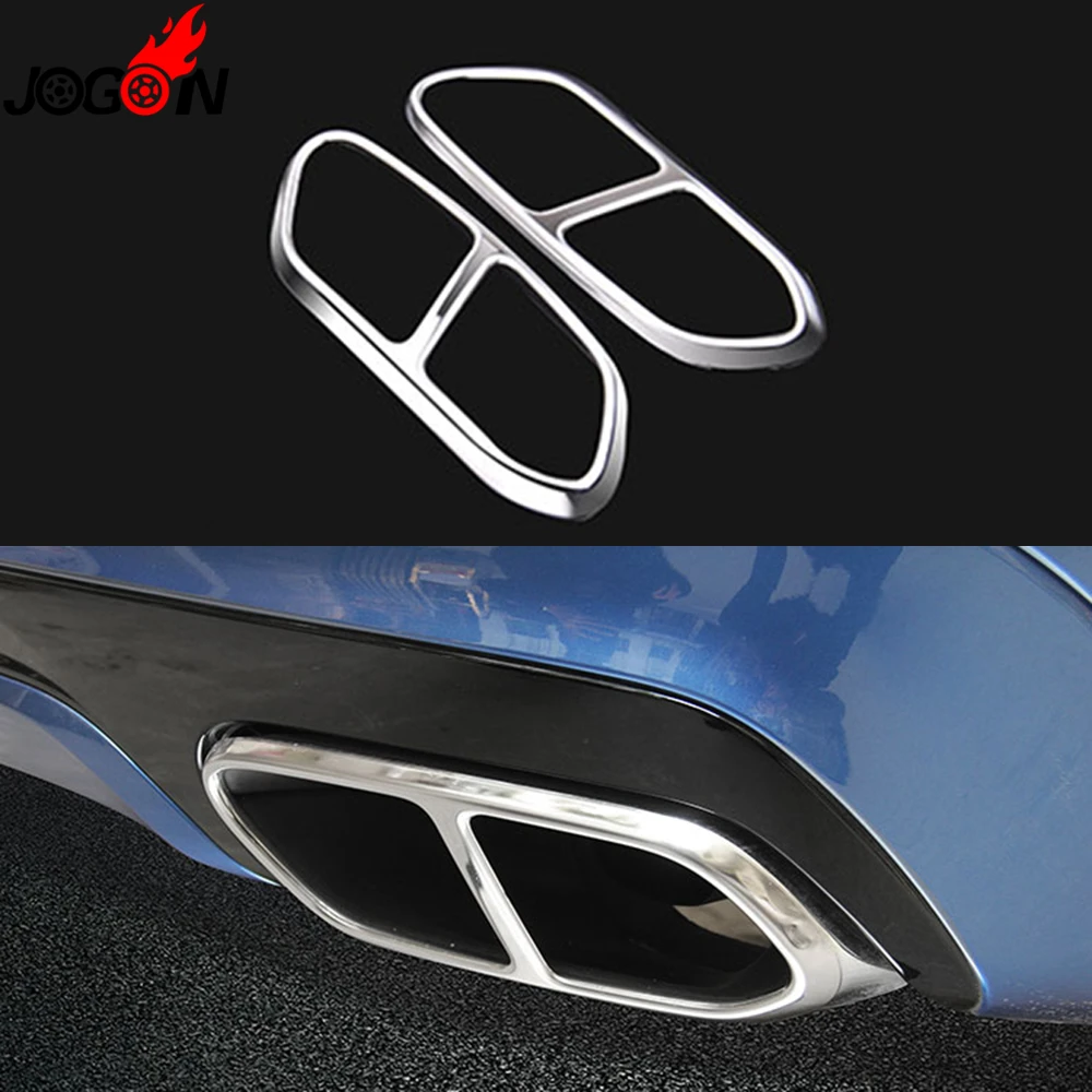 Stainless Steel Tail Rear Exhaust End Pipe Cover Trims For Volvo XC60 2018-2019
