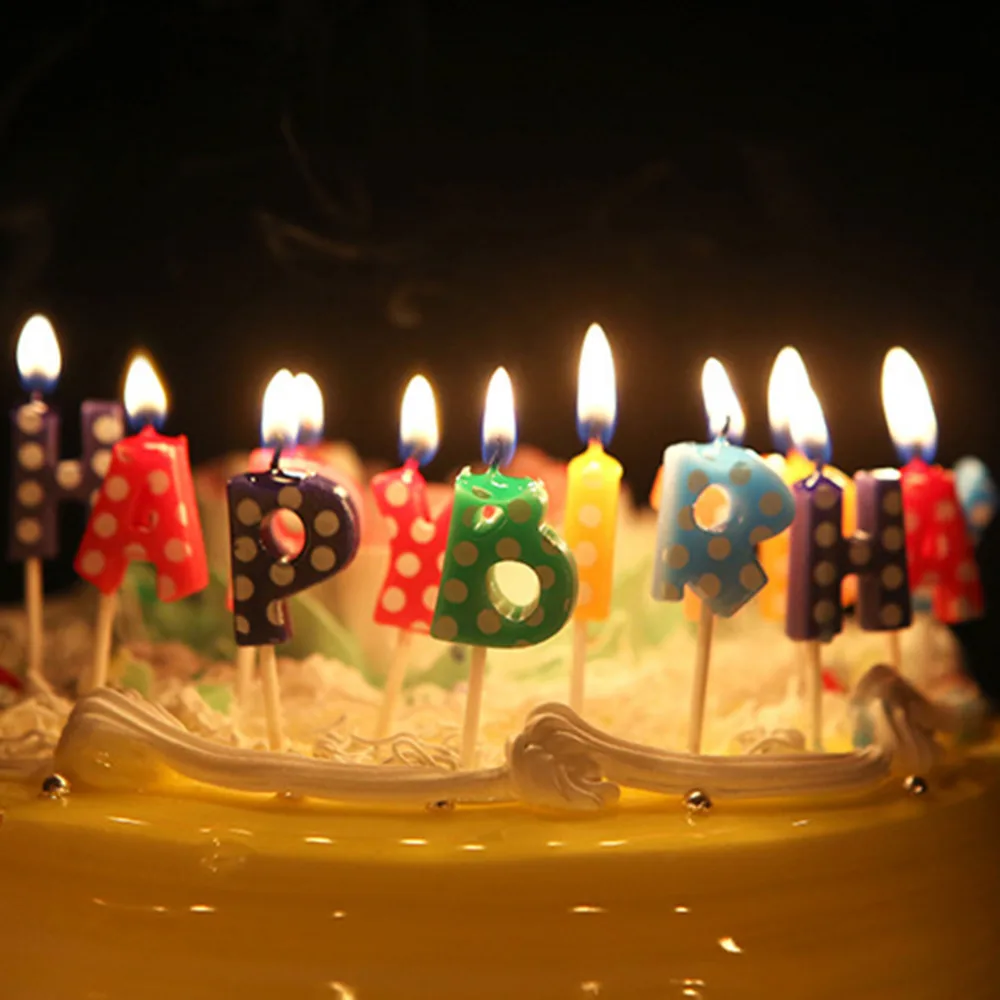 1 набор букв "с днем рождения" свеча на день рождения детский подарок ремесло Милые Красочные вечерние топперы для торта свечи вечерние украшения торта