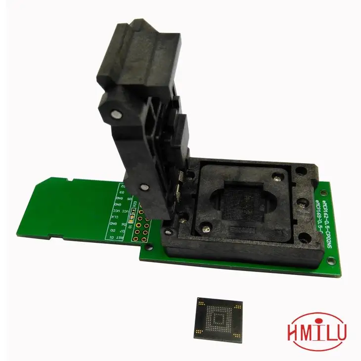 

eMMC Reader test socket with SD Interface,Clamshell Structure BGA153 BGA169 Chip Size 12x16mm Pitch 0.5mm for data recovery