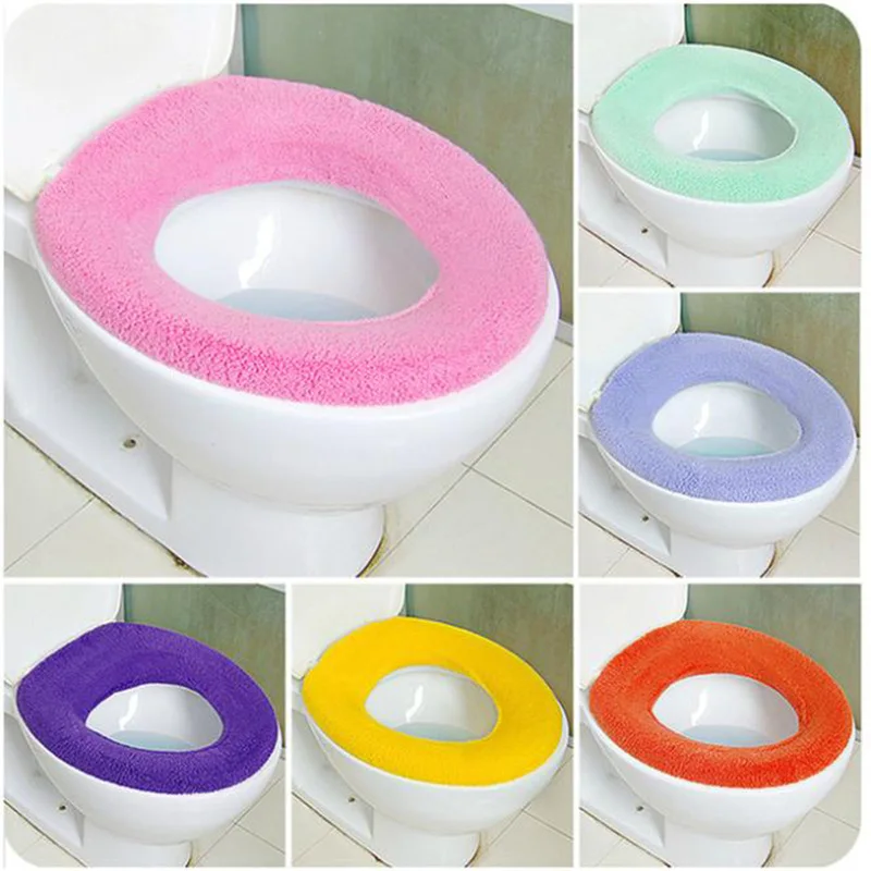 Toilet Seat Cover Soft Paste Seat Pad Bathroom Warmer Seat Lid Cover
