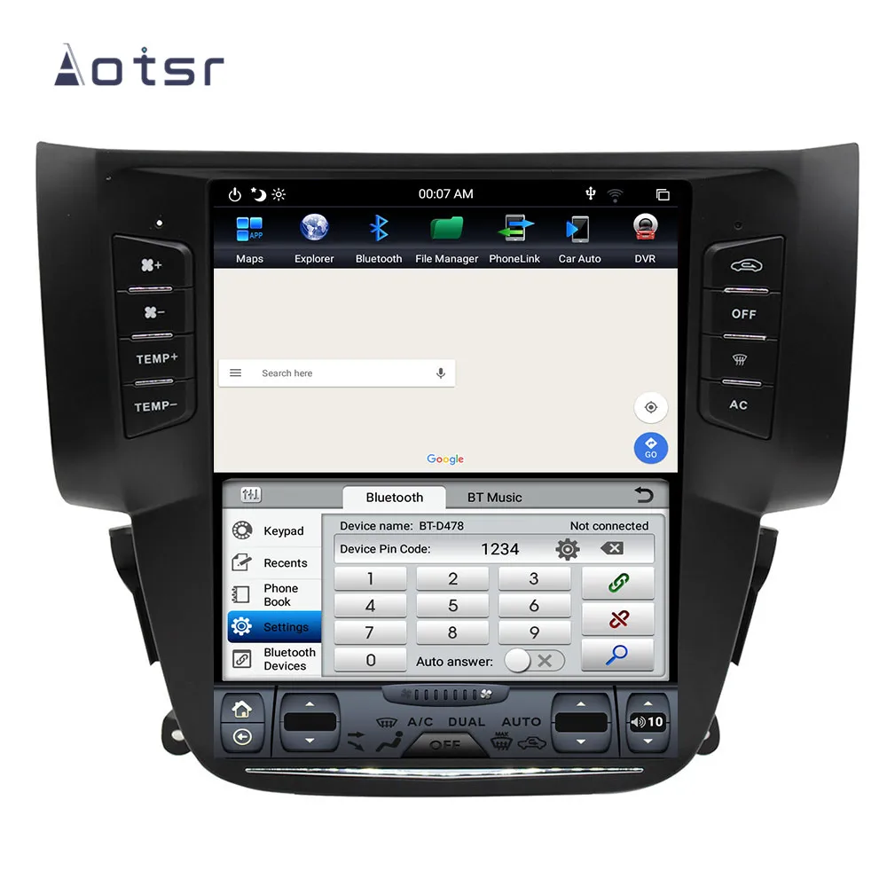 Best Tesla style Android 8.1 GPS Navigation Car DVD Player For Nissan Sylphy 2012-2016 Car Auto radio stereo multimedia player 4+64GB 3