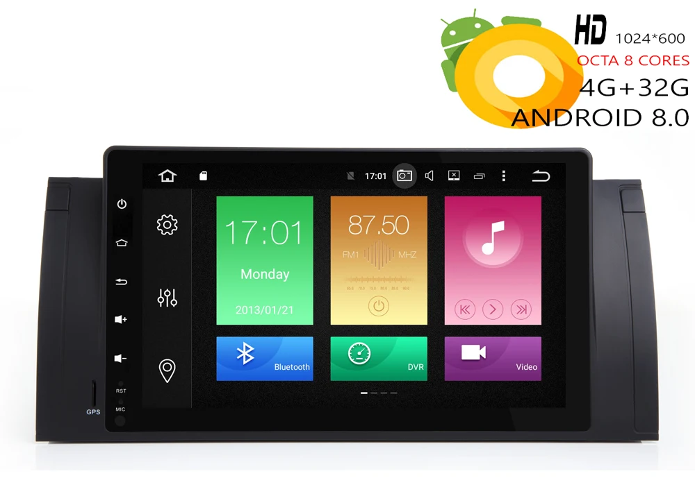 Perfect HIRIOT 9 IPS Car Android 8.0 GPS Player For BMW E39 E53 X5 M5 Sat Navi Octa 8 Core 4G RAM 32G ROM Radio BT Phonebook Map DAB+ 0