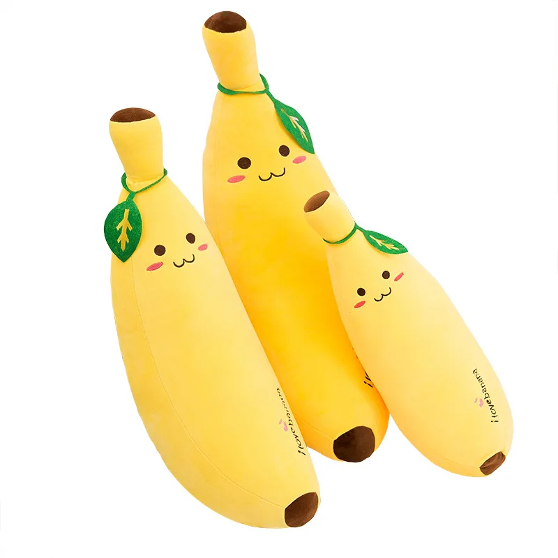 35-80 см желтая плюшевая игрушка-банан фруктовая серия Подушка Кукла подружка подарок кукла банан мультяшная Подушка-Банан подушка для девочки